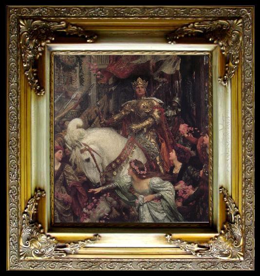 framed  Sir Frank Dicksee The Two Crowns, Ta051